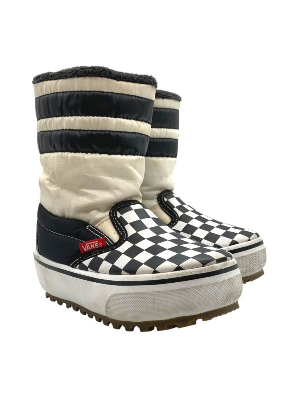 Vans Checkerboard MTE Snow Boots Kids 11 Pull-On Waterproof Insulated Winter Zip